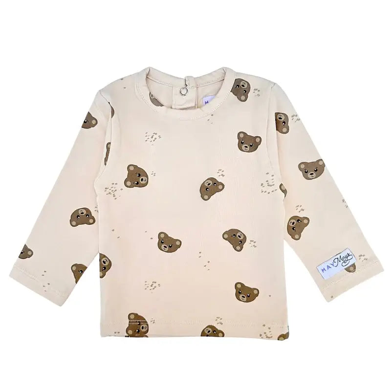 May Mays baby shirt Teddy beertjes beige