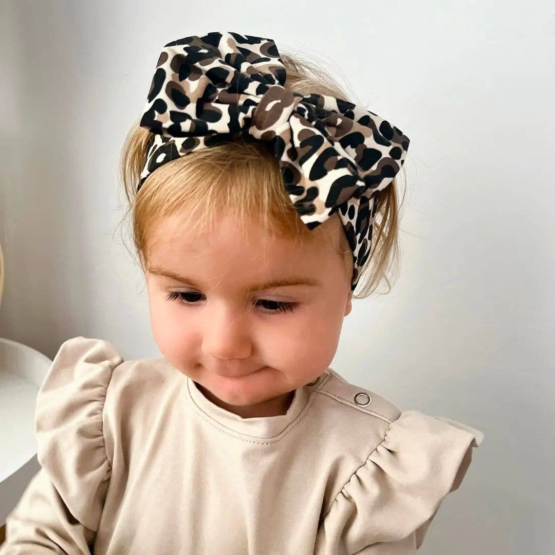 May Mays baby haarband Lilly met strik leopard