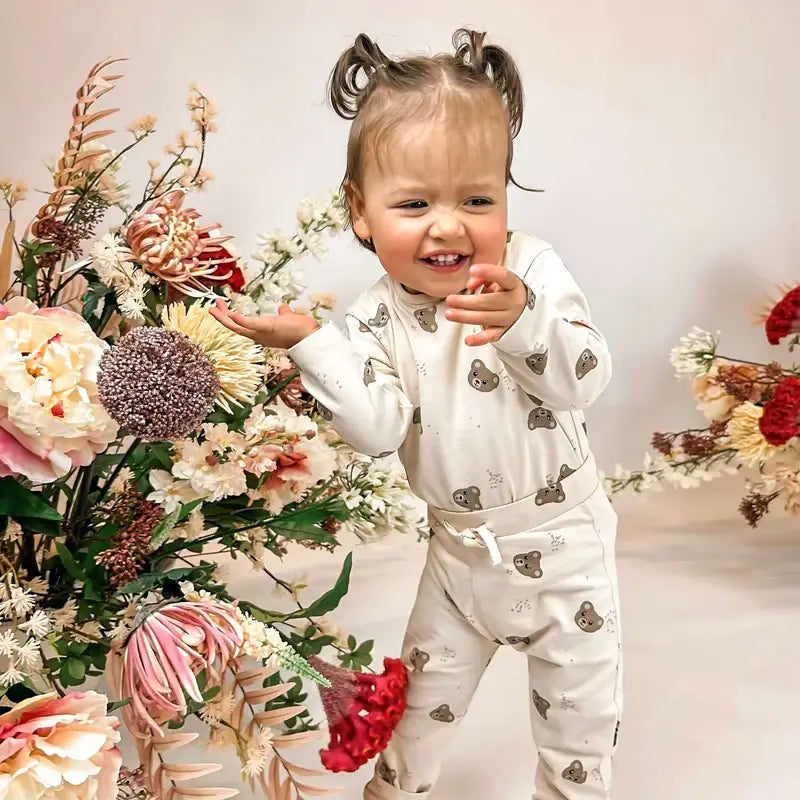 May Mays baby shirt Teddy beertjes beige