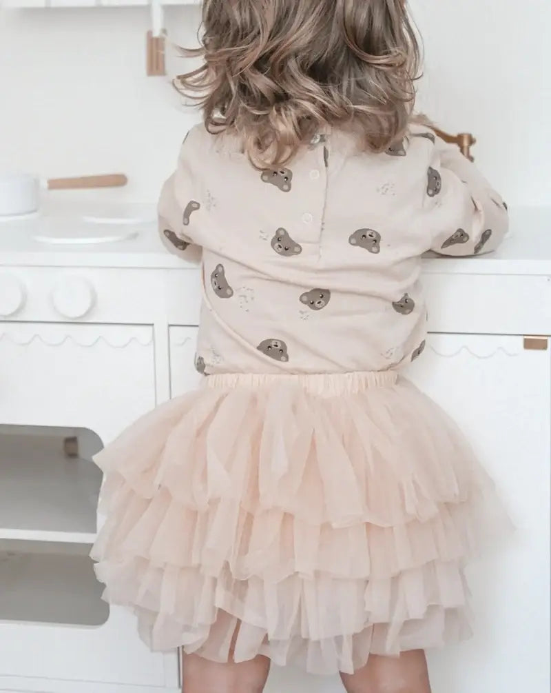 May Mays baby shirt Teddy beertjes beige