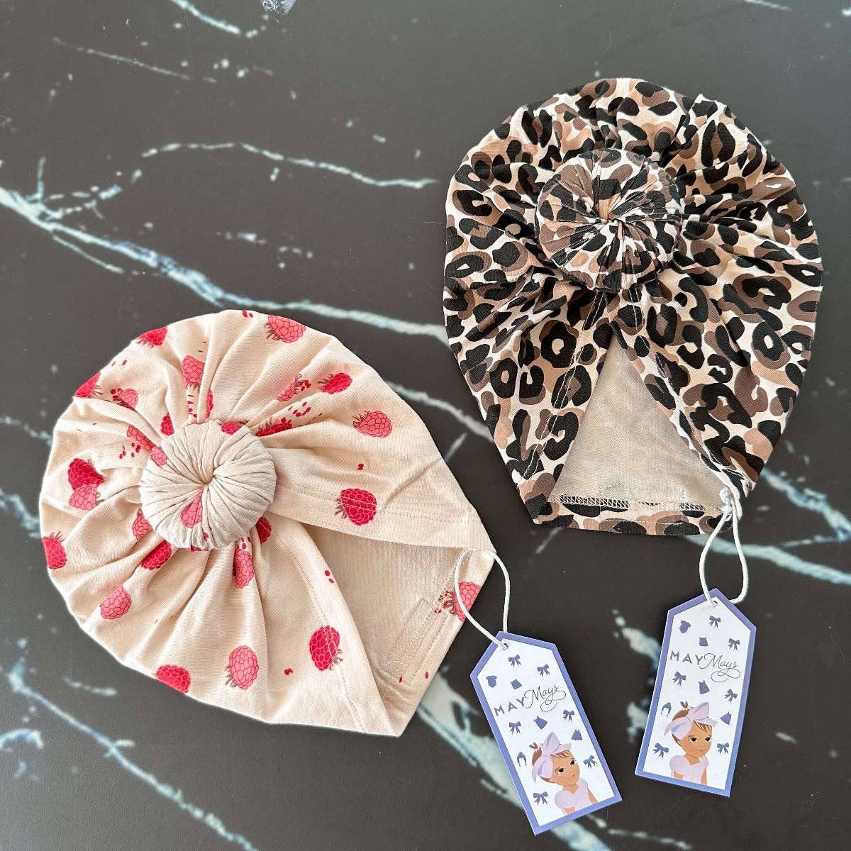 May Mays baby turban mutsje Lilly leopard