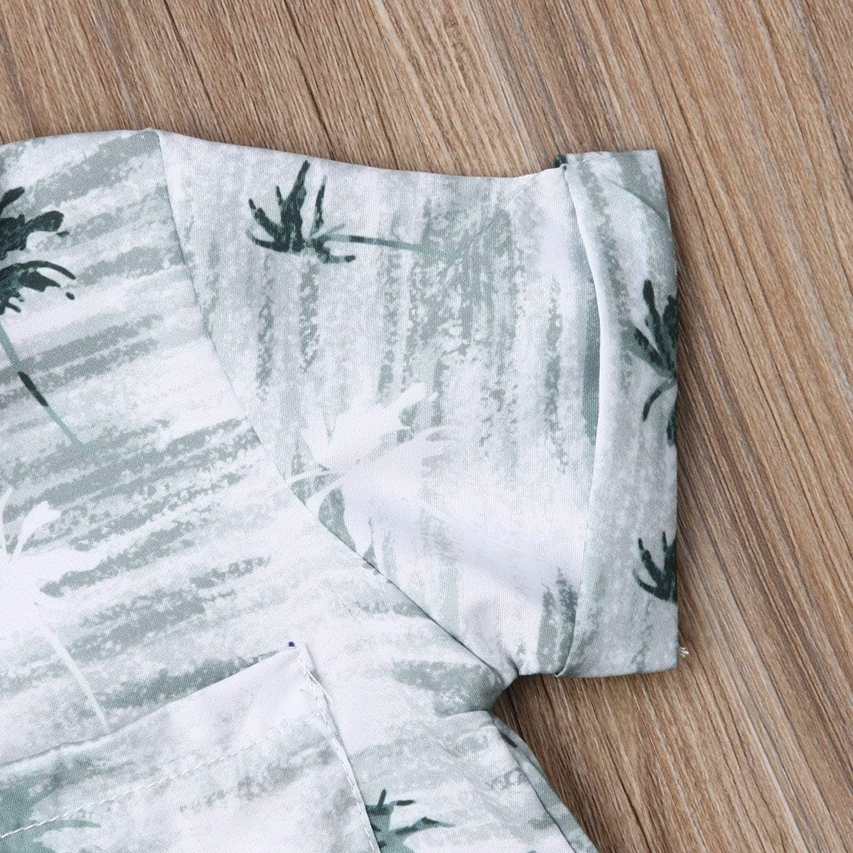 Toddler Baby Boys Summer Print Shirt Outfits Clothes Short Sleeve Button down Tops + Shorts Set