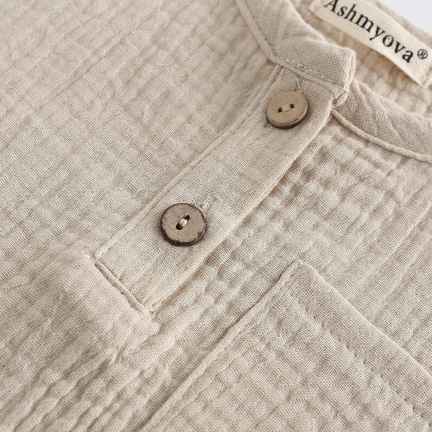 Boys Cotton Linen Shirt Toddler Boys Pocket Button Short Sleeve T Shirt Tees Tops