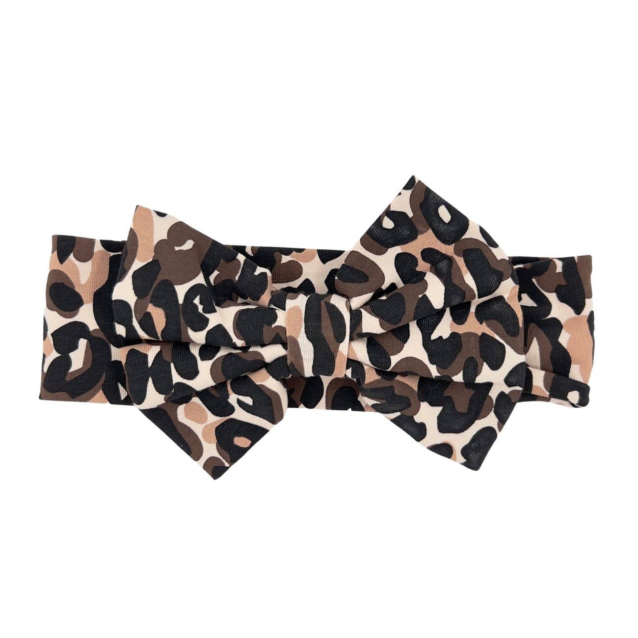 May Mays baby haarband Lilly met strik leopard