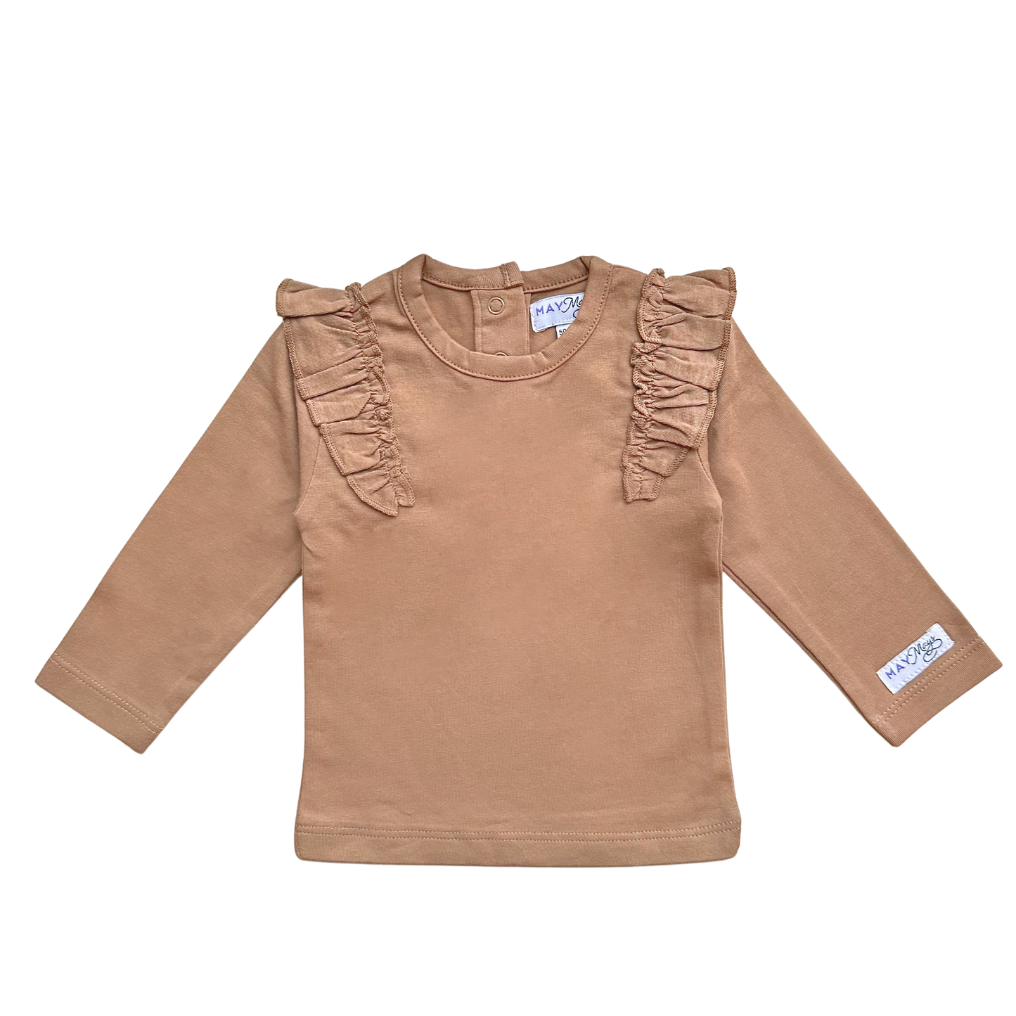 May Mays baby ruffle shirt Nova taupe
