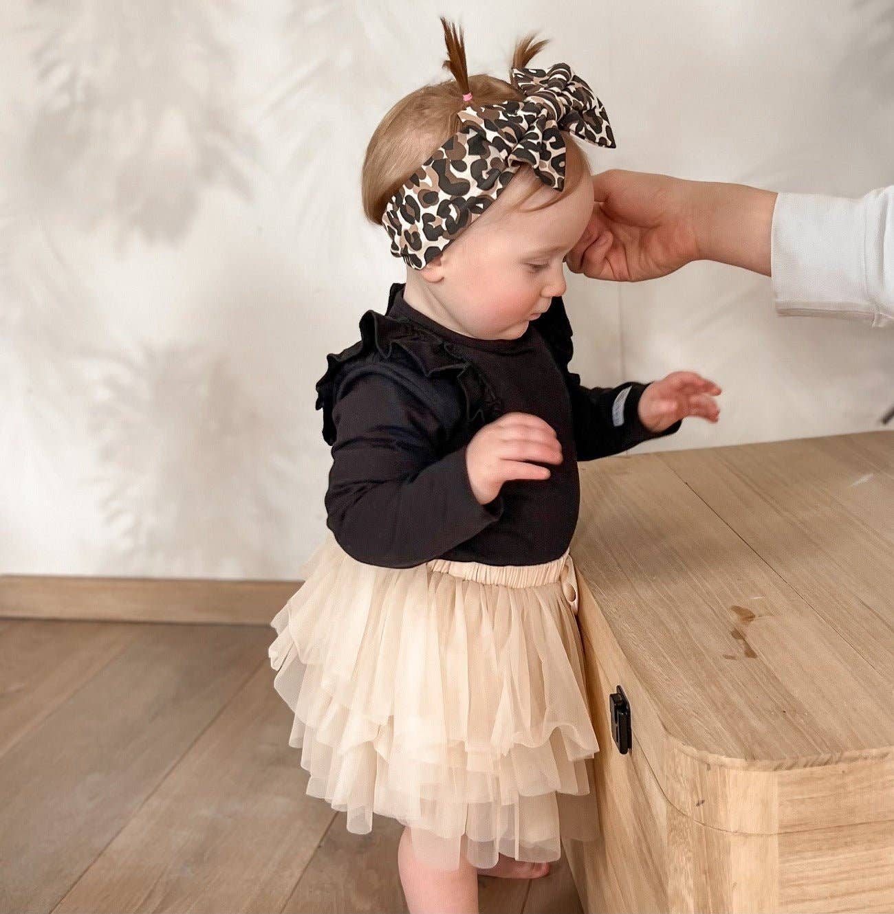 May Mays baby haarband Lilly met strik leopard