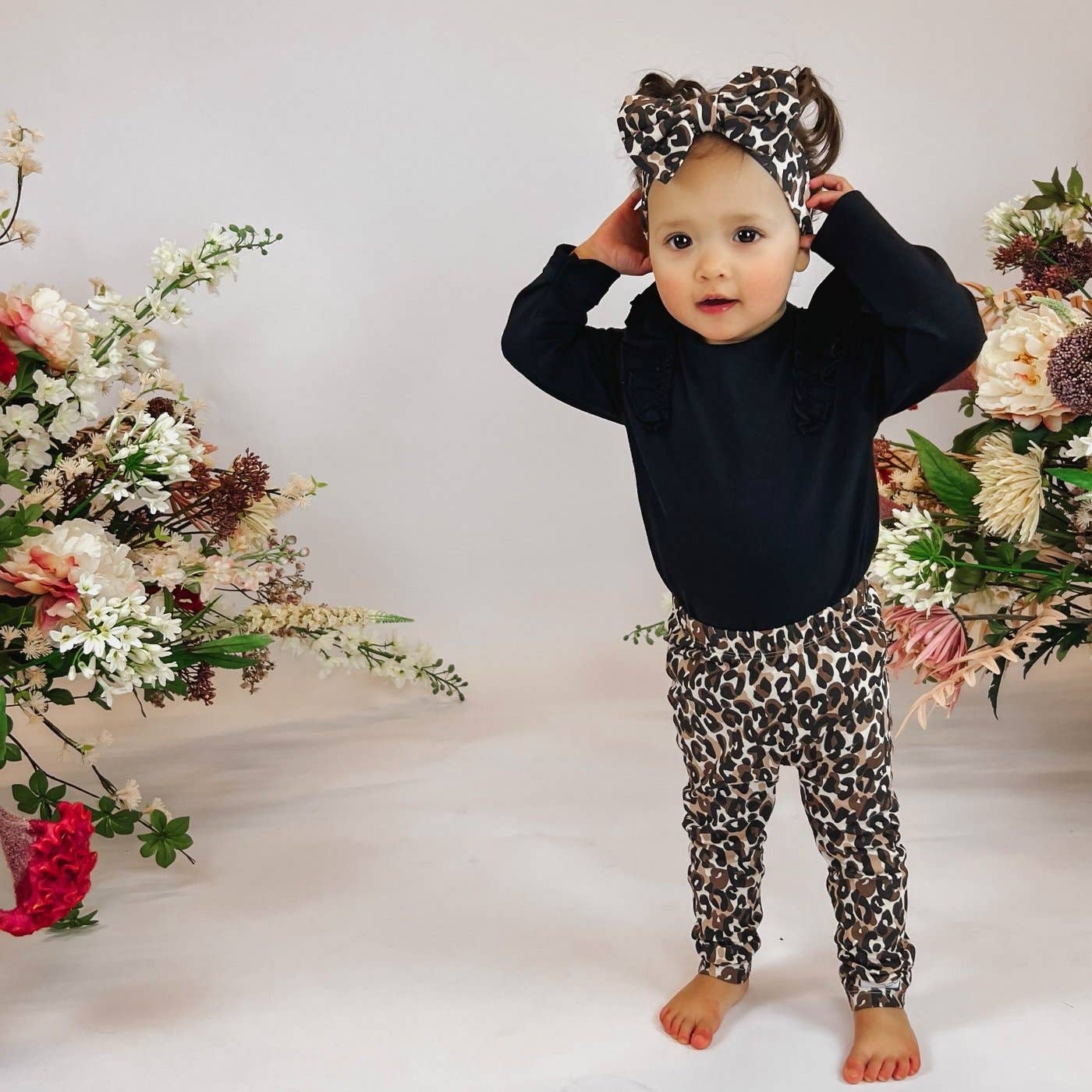 May Mays baby haarband Lilly met strik leopard