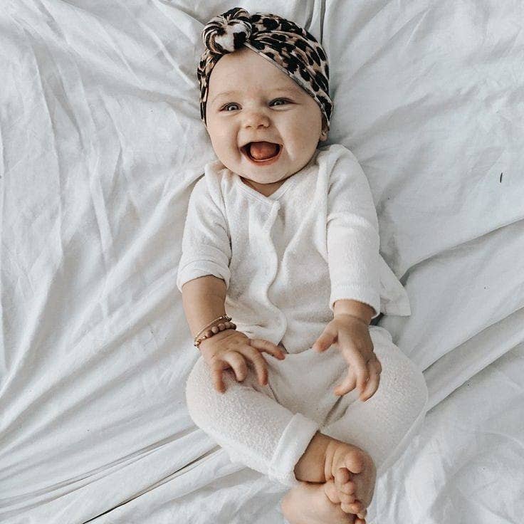 May Mays baby turban mutsje Lilly leopard