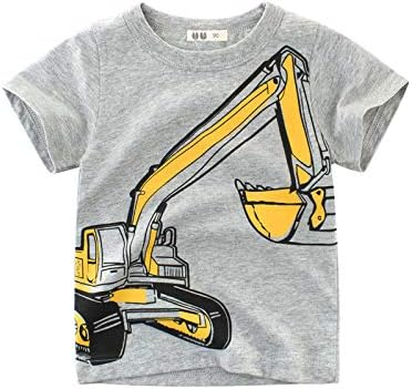 Toddler Boys' 2-Pack Short Sleeve T-Shirt Tops Tee Size for 2-7 Years