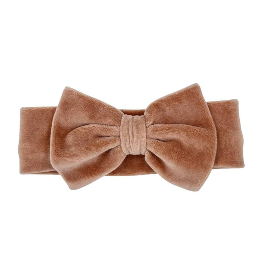 May Mays baby haarband Livia velvet strik taupe