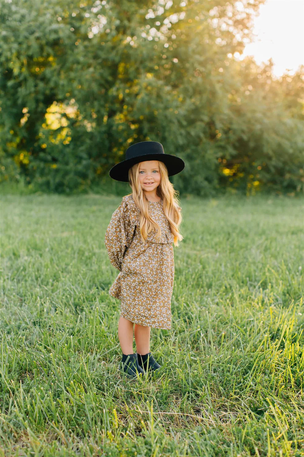 Mustard Magnolia Cotton Dress