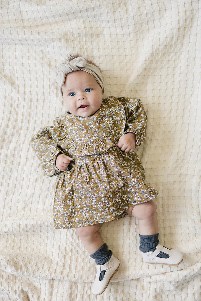 Mustard Magnolia Cotton Dress