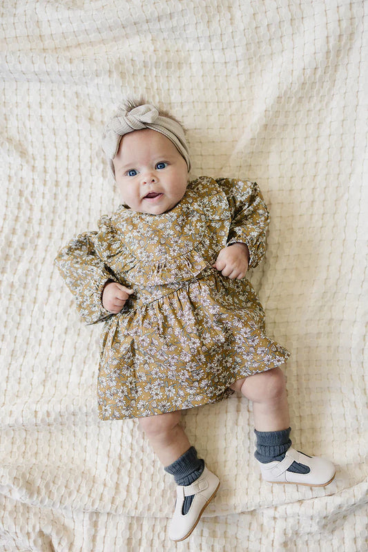 Mustard Magnolia Cotton Dress
